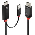 Lindy 41500 adapter kablowy 3 m HDMI + USB Type-A DisplayPort Czarny - 2926399