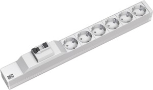 Bachmann 333.411 rozdzielacz zasilania PDU 6 x gniazdo sieciowe 1U Szary, Srebrny