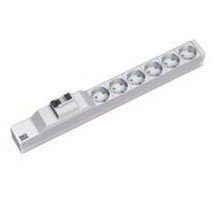 Bachmann 333.411 rozdzielacz zasilania PDU 6 x gniazdo sieciowe 1U Szary, Srebrny - 2926871