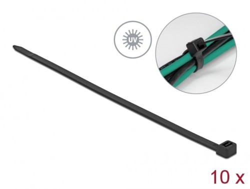 DeLOCK Trytyka odporna na ultrafiolet, D 1220 x S 9,0 mm czarna, 10 szt. - 2926065