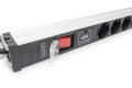 Digitus Listwa zasilająca z profilem aluminiowym, z wyłącznikiem i zabezpieczenie przed przepięciami, 12 gniazd ze stykami ochronnymi, przewód zasilaj - 2928500