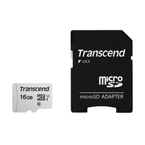 SD microSD Card  16GB Transcend SDHC USD300S-A w/Adapter