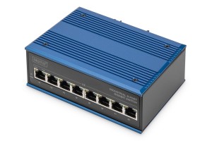 ASSMANN Electronic DN-651121 przełącznik sieciowy Gigabit Ethernet (10/100/1000) Obsługa PoE Czarny, Niebieski