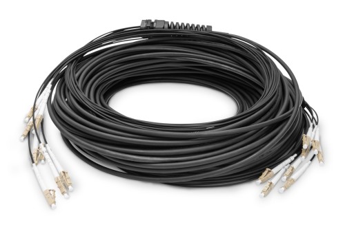 Digitus Zakończony fabrycznie uniwersalny kabel światłowodowy typu breakout, wielomodowy OM4, 8 włókien, LC/UPC – LC/UPC - 2927064