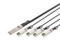 Digitus Kabel bezpośrednio podłączany 40G QSFP+ do 4 x SFP+ 2 m - 2926203