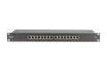 Digitus Panel krosowy (patch panel) 19'' 16x RJ45, LSA poziom, kat.6, ekranowany, 1U, czarny, prowadnica kabli - 2937462