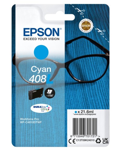 Epson 408L DURABrite Ultra nabój z tuszem 1 szt. Oryginalny Wysoka (XL) wydajność Cyjan - 2939635