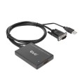 CLUB3D CAC-1720 adapter kablowy 0,6 m HDMI Typu A (Standard) VGA (D-Sub) + USB Czarny - 2926024