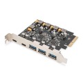 Digitus Karta PCIe 2 x USB-C i 3 x USB A - 2927896