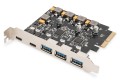 Digitus Karta PCIe 2 x USB-C i 3 x USB A - 2927892