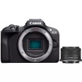 Canon Aparat bezlusterkowy EOS R100 + obiektyw RF-S 18-45mm F4.5-6.3 IS STM Megapiksel 24,1 MP Czułość ISO (maks.) 12800 Przekątna wyświetlacza 3,0 Sieć Wi-Fi Automatyczny, ręczny Matryca CMOS Czarny - 2961811
