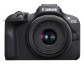 Canon Aparat bezlusterkowy EOS R100 + obiektyw RF-S 18-45mm F4.5-6.3 IS STM Megapiksel 24,1 MP Czułość ISO (maks.) 12800 Przekątna wyświetlacza 3,0 Sieć Wi-Fi Automatyczny, ręczny Matryca CMOS Czarny - 2961813