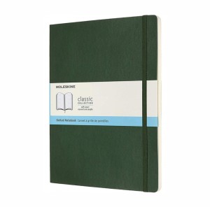 MOLESKINE Notes  XL (19x25cm) w kropki, miękka oprawa, myrtle green, 192 strony, zielony