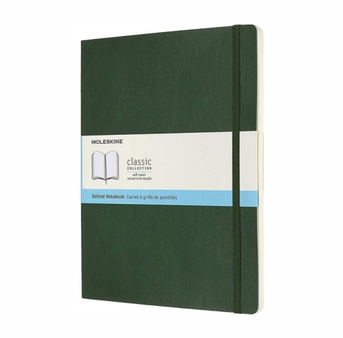 MOLESKINE Notes  XL (19x25cm) w kropki, miękka oprawa, myrtle green, 192 strony, zielony - 2961835