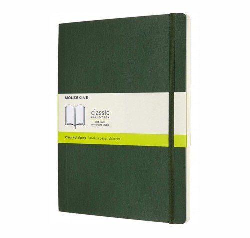 MOLESKINE Notes Classic XL (19x25cm), w gładki, miękka oprawa, myrtle green, 192 strony, zielony - 2961855