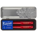 Moleskine x Kaweco: Zestaw Pióro wieczne M, długopis, 6 niebieskich nabojów i etui. Niebieski tusz i atrament do pióra. Kolor Zestawu czerwony. - 2961922