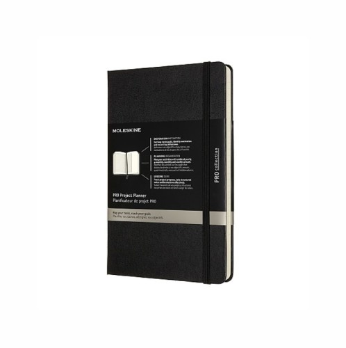 Moleskine planer projektów Pro L to niedatowany, 288 stron organizer w twardej oprawie, ma sekcje planowania rocznego, miesięcznego i tygodniowego. - 2961989