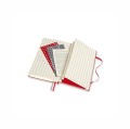 Moleskine Czerwony notatnik Passions to elegancki, 400 stron przepiśnik w twardej oprawie i etui, który dzięki dedykowanemu układowi stron oraz naklejkom pozwala na profesjonalne archiwizowanie rodzin - 2961996
