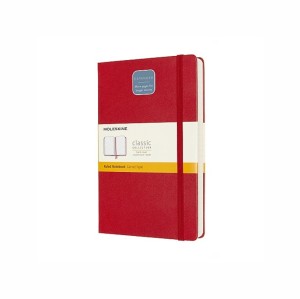 MOLESKINE Notes Classic L (13x21 cm), w linie, twarda oprawa, scarlet red, 400 stron, czerwony