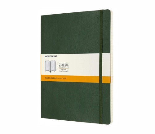 MOLESKINE Notes Classic XL (19x25cm) w linie, twarda oprawa, myrtle green, 192 strony, zielony - 2962146