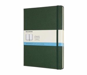 MOLESKINE Notes Classic XL (19x25cm) w kropki, twarda oprawa, myrtle green, 192 strony, zielony