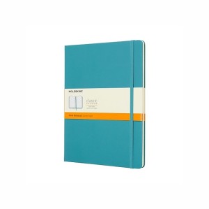 MOLESKINE Notes Classic XL (19x25 cm) w linie, twarda oprawa, reef blue, 192 strony, niebieski