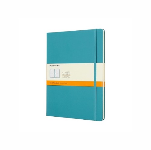 MOLESKINE Notes Classic XL (19x25 cm) w linie, twarda oprawa, reef blue, 192 strony, niebieski - 2962182