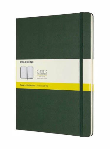 MOLESKINE Notes Classic XL (19x25cm) w kratkę, twarda oprawa, myrtle green, 192 strony, zielony - 2962208