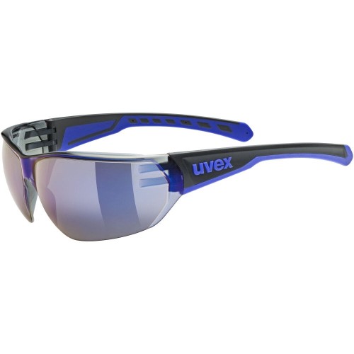 Okulary rowerowe UVEX Equate, black/blue matt/mirror blue - 2964968