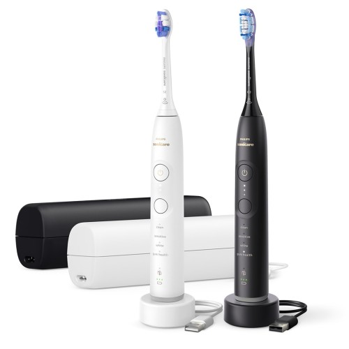 Szczoteczka soniczna Philips 7100 HX7429/02 do zębów, dla dorosłych, Sonic toothbrush, Codzienna pielęgnacja, Ochrona dziąseł, Delikatna, Wybielanie, 62000 ruchów na minutę, Czarna, Biała, 2 min, 4 x - 2794228