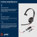 Poly Blackwire 5210 Monaural USB-C Headset +3.5mm Plug +USB-C/A Adapter (Bulk) - 2908774