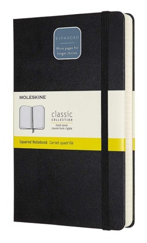 MOLESKINE Notes Classic L (13x21cm) w kratkę, twarda oprawa, 400 stron, czarny - 2442422