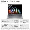 HP Envy x360 14-fa0016nw Ryzen 7 8840HS 14"WUXGA Touch 300nits 16GB LPDDR5-6400 SSD512 Radeon 780M Cam 5 Mpx IR 59Wh Win11 Meteor Silver Aluminum 2Y - 2884657