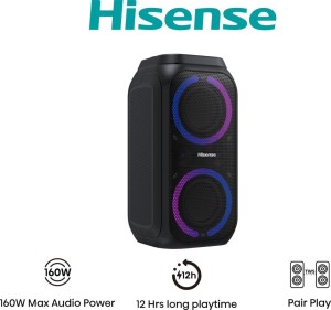 Hisense Party Rocket 160 Głośnik imprezowy Czarny 160 W