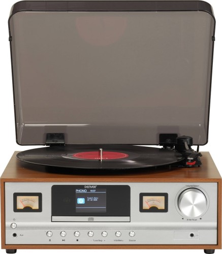 Retro wieża stereo Denver MRD-52 z gramofonem light wood - 1920482