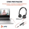 Słuchawki Poly Blackwire 3325 Stereo MS Teams Certified USB-C Headset +3.5mm Plug +USB-C/A Adapter 8X222AA - 2967008