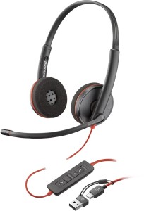 Słuchawki Poly Blackwire 3220 Stereo USB-C Black Headset +USB-C/A Adapter (Bulk) 8X2J9A6