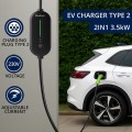 QOLTEC ŁADOWARKA EV Z REGULACJĄ 2W1 TYP2 | 3.5KW | 230V | SCHUKO 16A | WI-FI | TUYA | LED | 5M - 3003287
