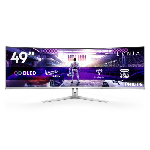 Philips Evnia 8000 49M2C8900L/00 monitor komputerowy 124,2 cm (48.9") 5120 x 1440 px Dual QHD QD-OLED Biały - 3003847
