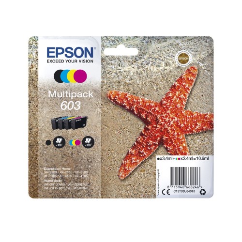 Zestaw tuszy Epson 603 Multipack C13T03U640 - 2599685