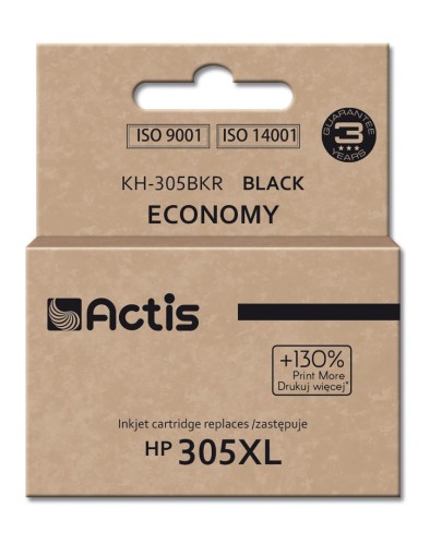 Actis KH-305BKR Tusz (zamiennik do HP 305XL 3YM62A; Standard; 20 ml; czarny) - 1130446
