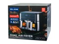 AIR FRYER frytkownica beztłuszczowa BLOW 2500W 9L dwukomorowa - 3000808