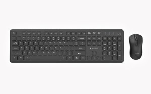 GEMBIRD BEZPRZEWODOWY ZESTAW KLAWIATURY + MYSZ SLIM PRO BUSINESS NA BIURKO, CZARNY, UKŁAD US