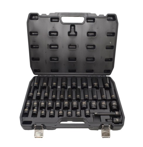 AWTOOLS ZESTAW NASADEK UDAROWYCH 1/2" 40cz. KRÓTKIE I DŁUGIE BLACK LINE - 3010802