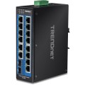 TRENDnet TI-G162 - Przełącznik - niezarządzalny - 14 x 10/100/1000 + 2 x Gigabit SFP - Możliwość montażu na szynie DIN, montaż na ścianie - DC - 2976964