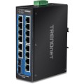 TRENDnet TI-G162 - Przełącznik - niezarządzalny - 14 x 10/100/1000 + 2 x Gigabit SFP - Możliwość montażu na szynie DIN, montaż na ścianie - DC - 2976957