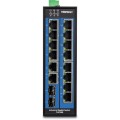 TRENDnet TI-G162 - Przełącznik - niezarządzalny - 14 x 10/100/1000 + 2 x Gigabit SFP - Możliwość montażu na szynie DIN, montaż na ścianie - DC - 2976958