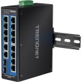 TRENDnet TI-G162 - Przełącznik - niezarządzalny - 14 x 10/100/1000 + 2 x Gigabit SFP - Możliwość montażu na szynie DIN, montaż na ścianie - DC - 2976962