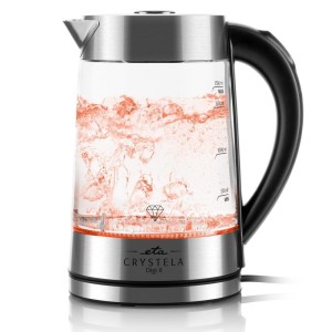 Eta Crystela Digi II czajnik elektryczny 1,7 l 2200 W Stal nierdzewna, Przezroczysty