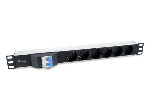 Equip 333312 rozdzielacz zasilania PDU 6 x gniazdo sieciowe 1U Czarny - 3005756